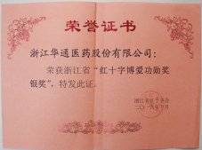 公司榮獲“浙江省紅十字博愛功勛獎(jiǎng)銀獎(jiǎng)”、“紹興市紅十字博愛最美集體金獎(jiǎng)